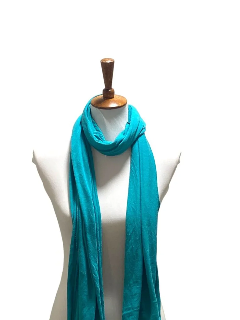Gap Y2K Jersey Knit Scarf Turquoise Blue One Size Minimalist Spring Coastal Boho